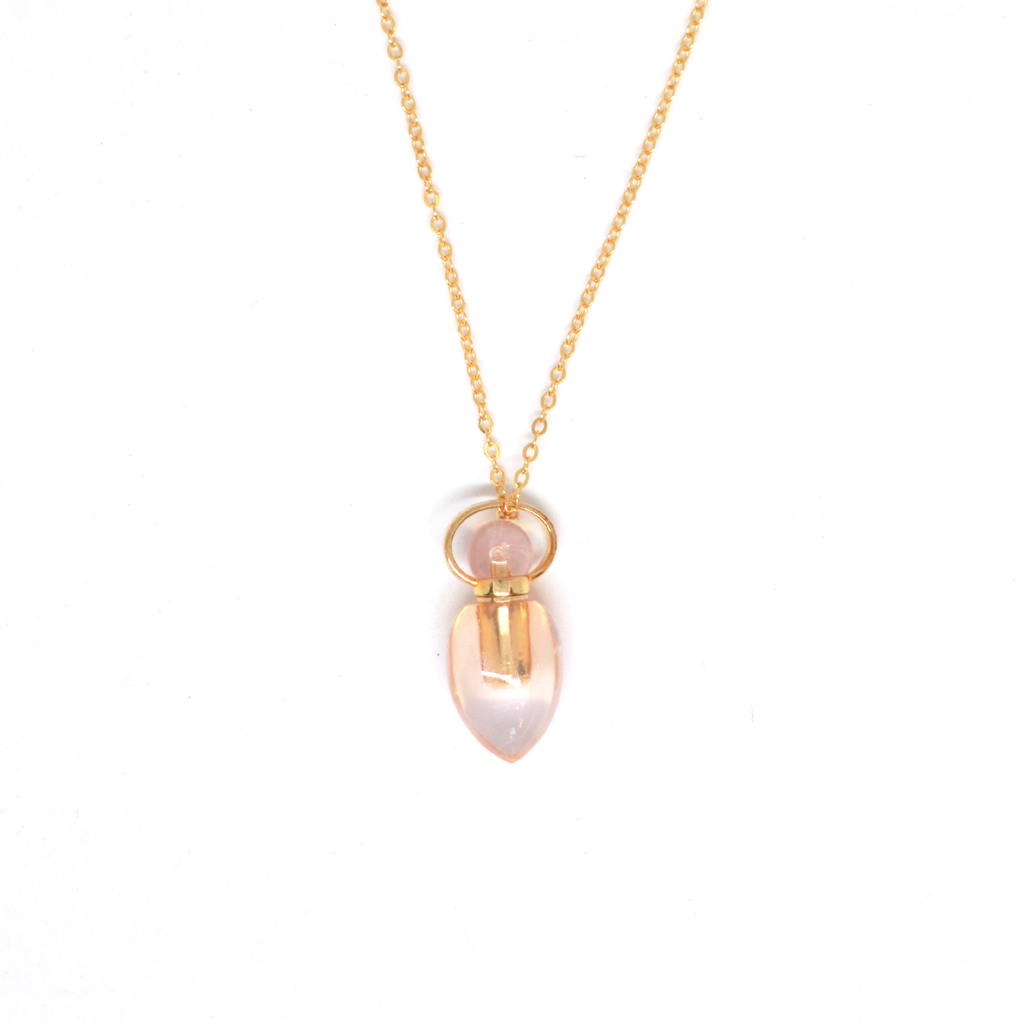 Rose Quartz Essential Oil Diffuser Necklace