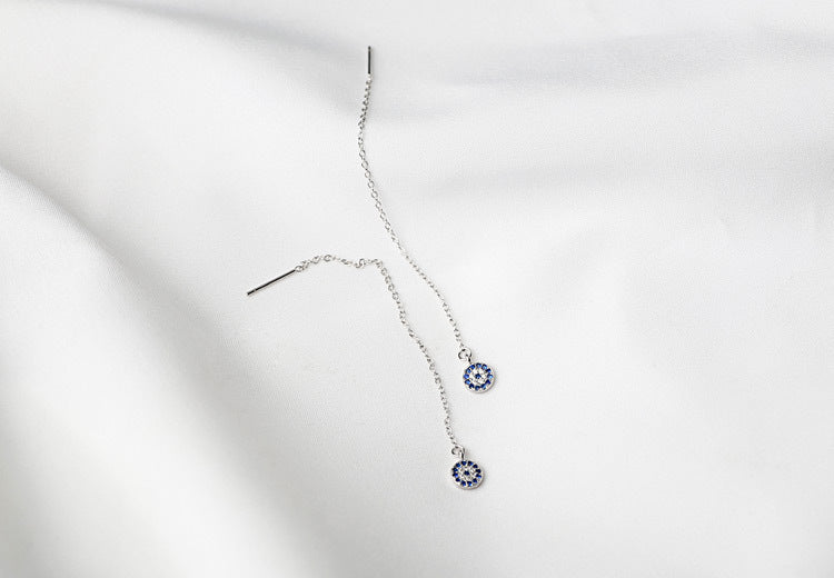 Classic Evil Eye Dangle Earrings with Cubic Zirconia Stones