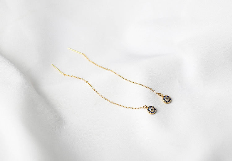 Classic Evil Eye Dangle Earrings with Cubic Zirconia Stones