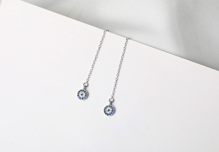 Classic Evil Eye Dangle Earrings with Cubic Zirconia Stones
