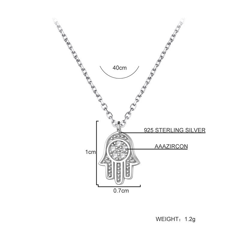 Hamsa CZ Stone Necklace