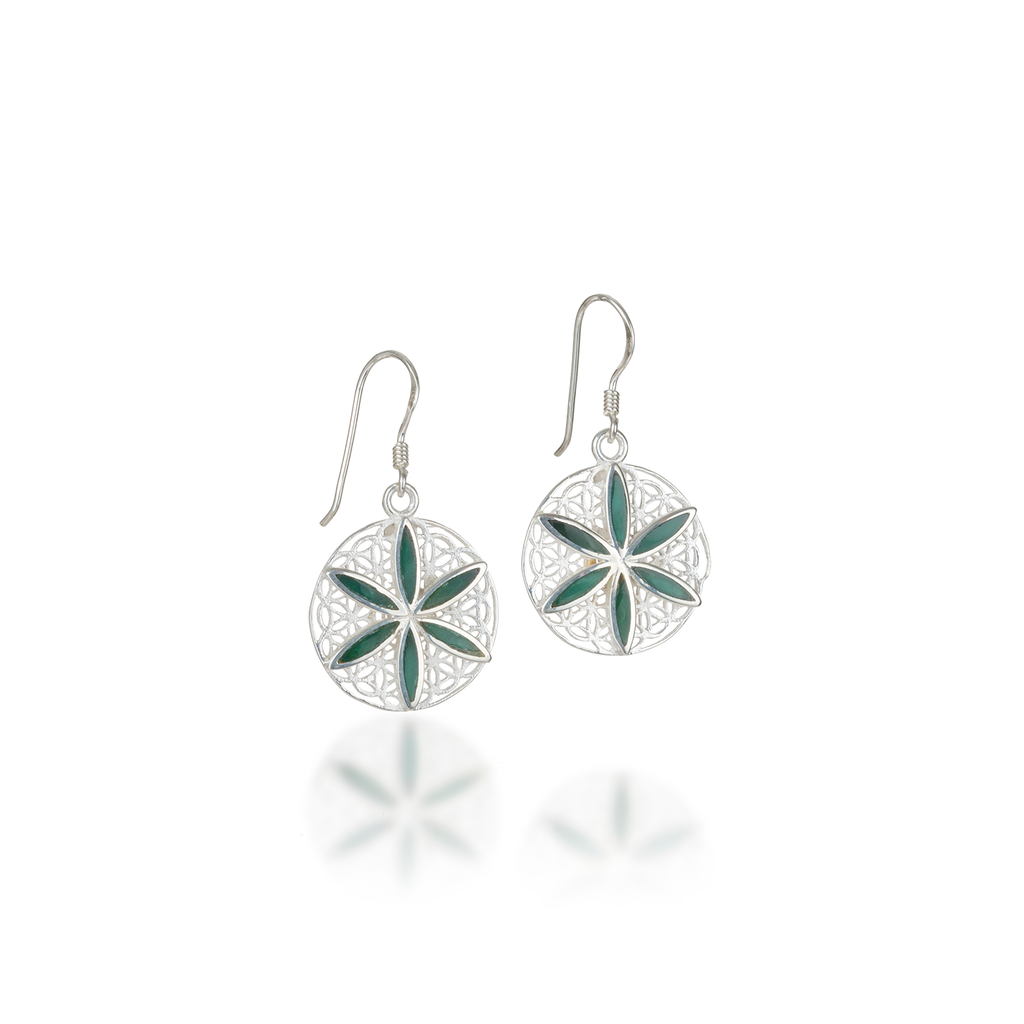 Seed of Life Natural Gemstone Earrings