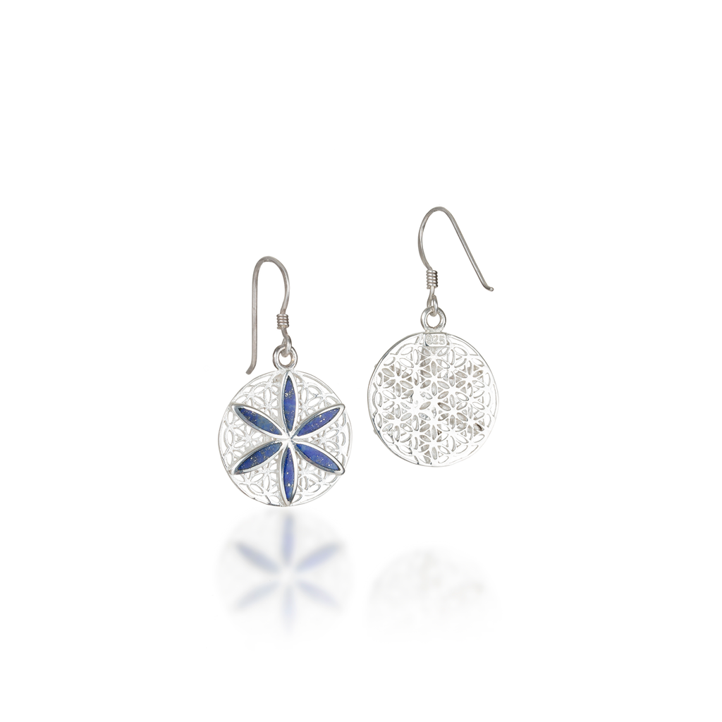 Seed of Life Natural Gemstone Earrings