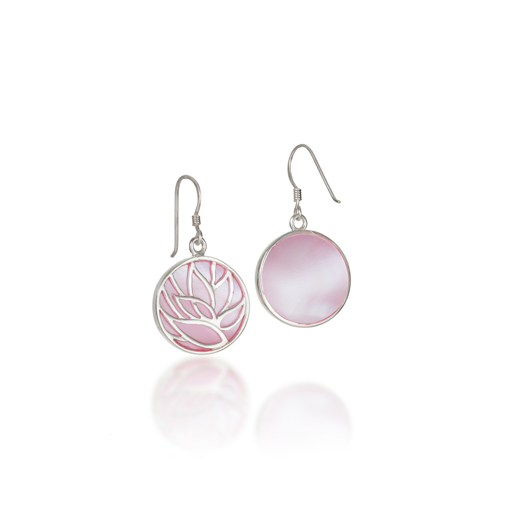 Lotus Pink Mother of Pearl Earrings