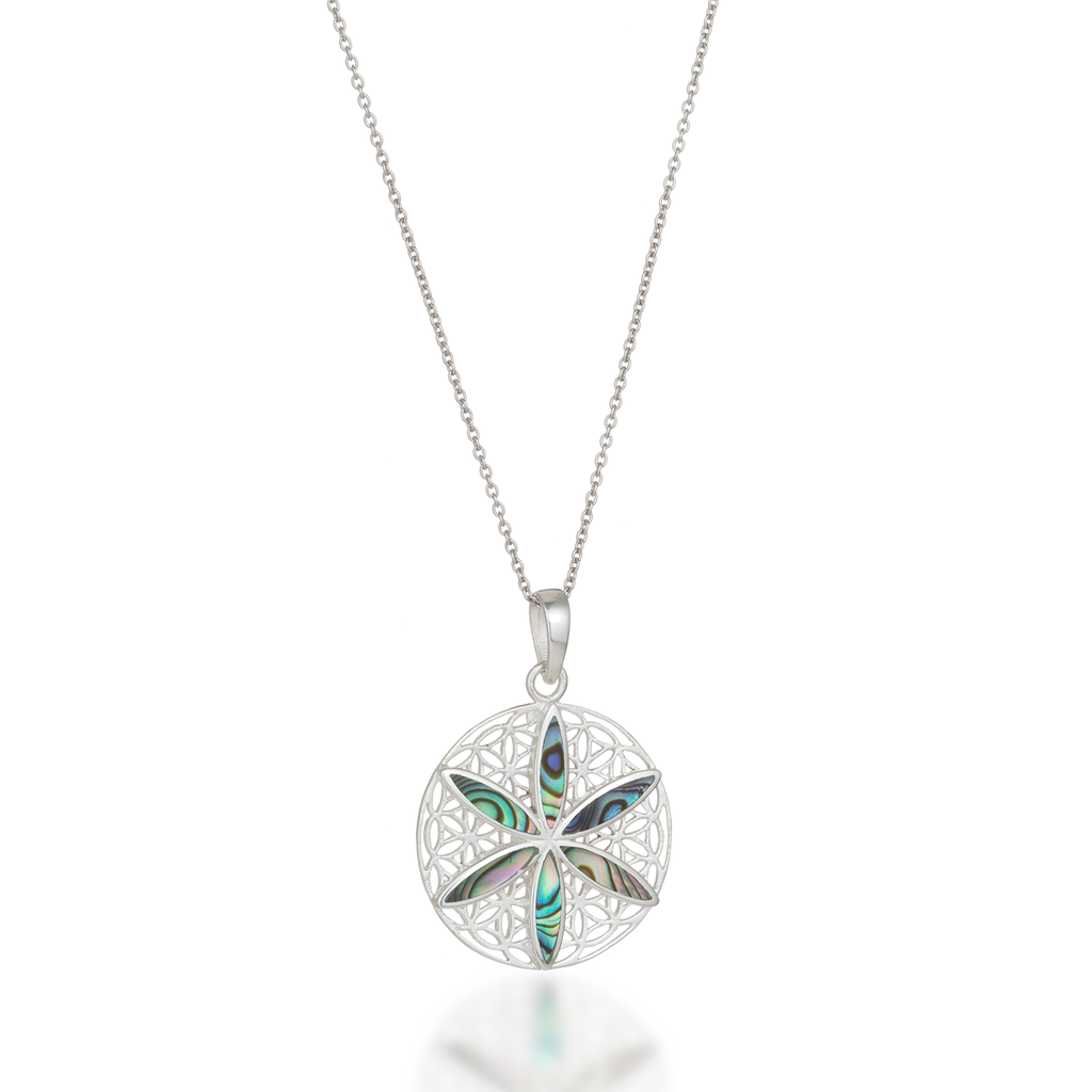 Seed of Life Paua Shell Necklace