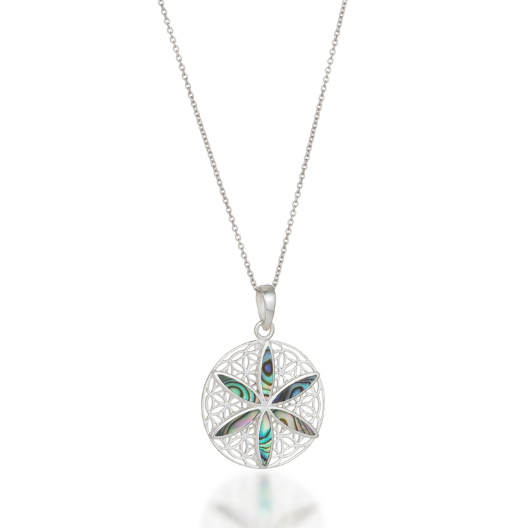 Seed of Life Paua Shell Necklace