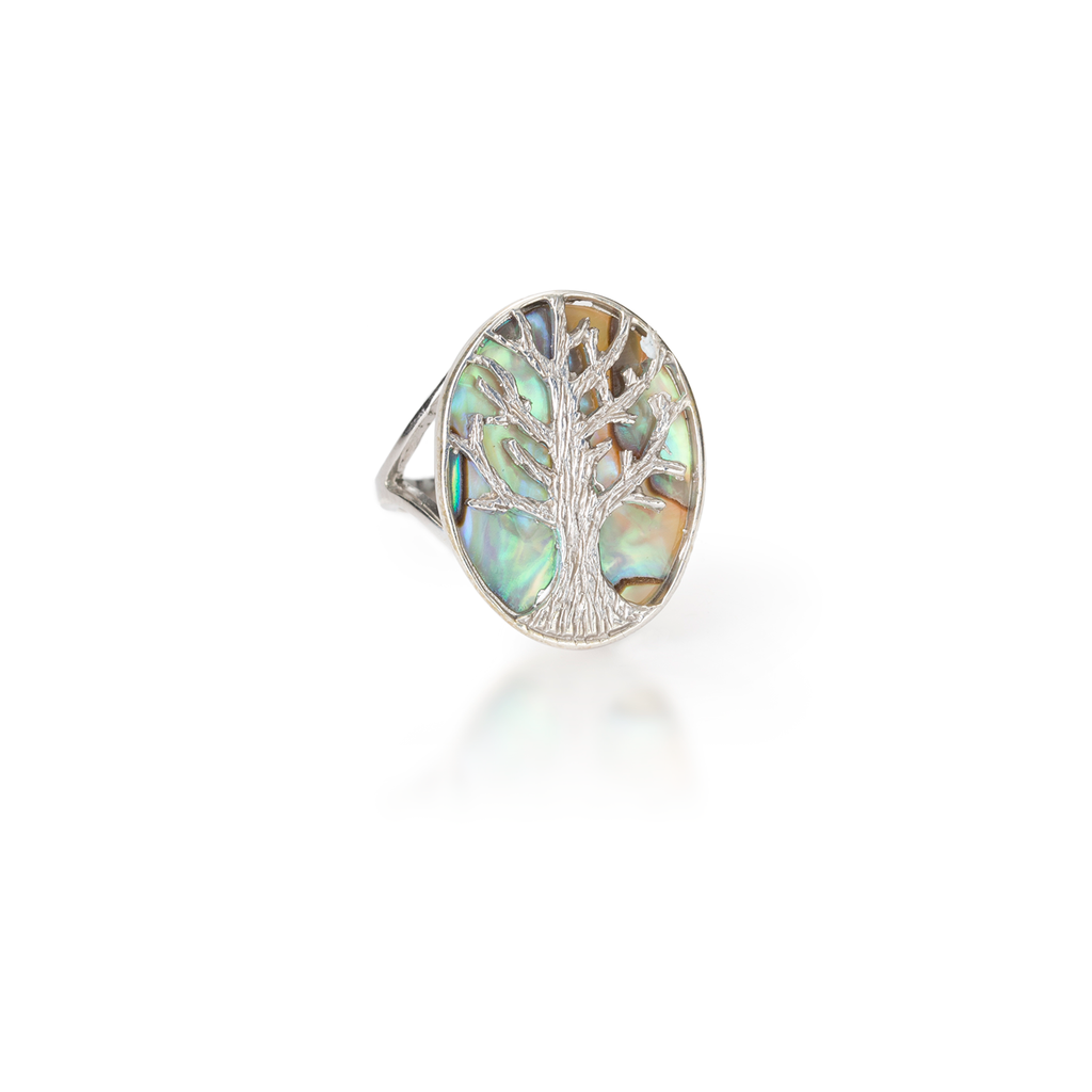Tree of Life Paua Shell Ring