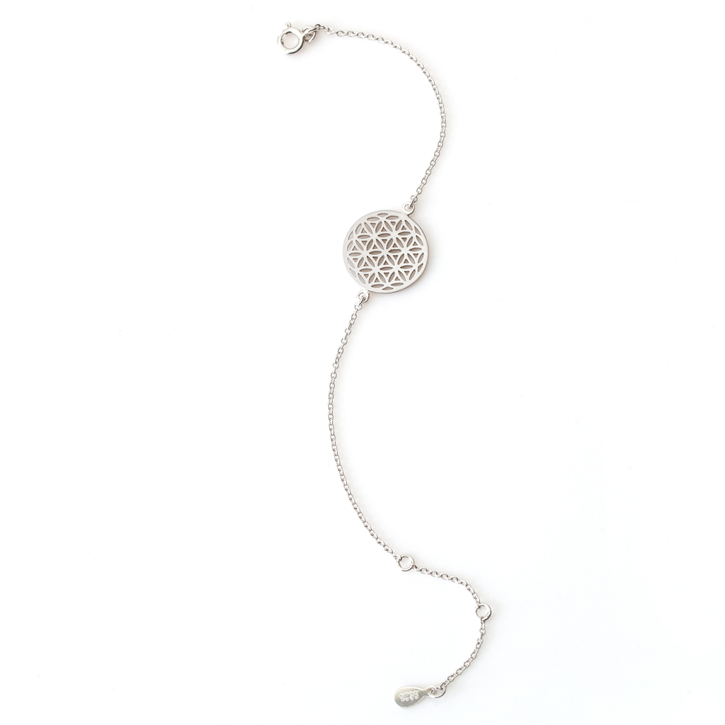 Flower of Life Silver Bracelet