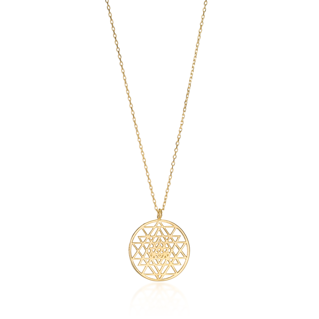 Sri Yantra Yellow Gold Necklace