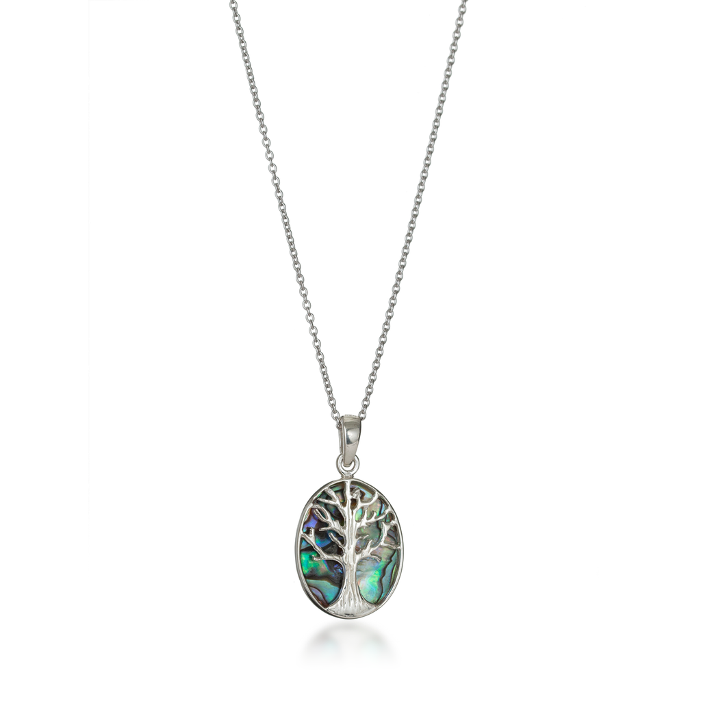Tree of Life Oval Paua Shell Necklace Small