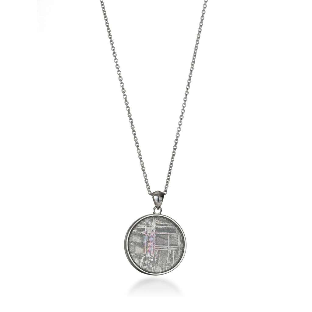 Seed of Life Silver Meteorite Necklace Back