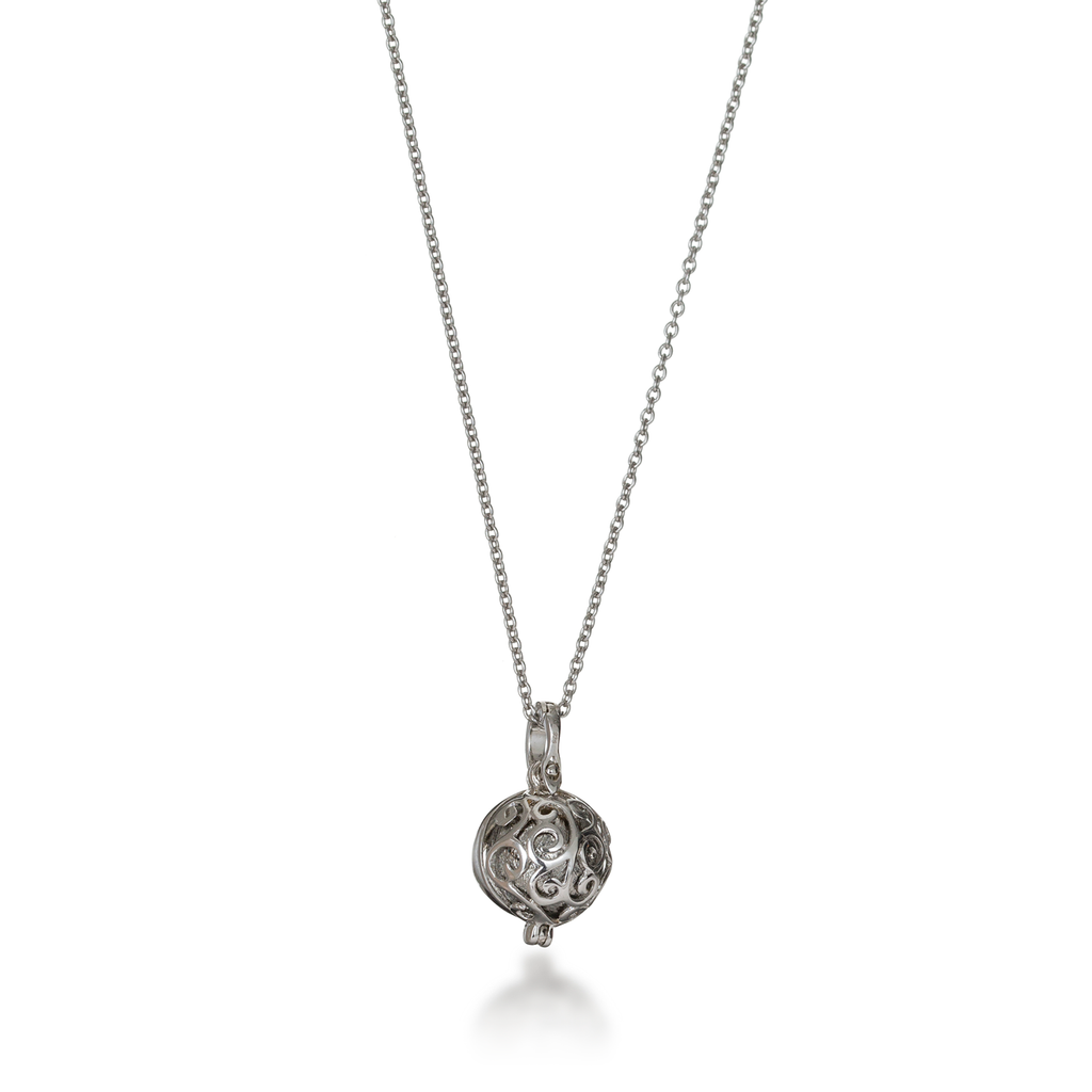 Meteorite Flower Locket Necklace