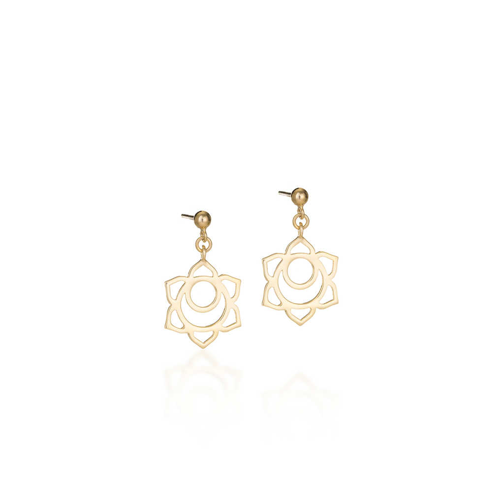 Sacral Chakra Yellow Gold Earrings