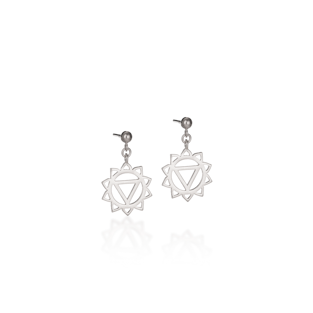 Solar Plexus Chakra Silver Earrings