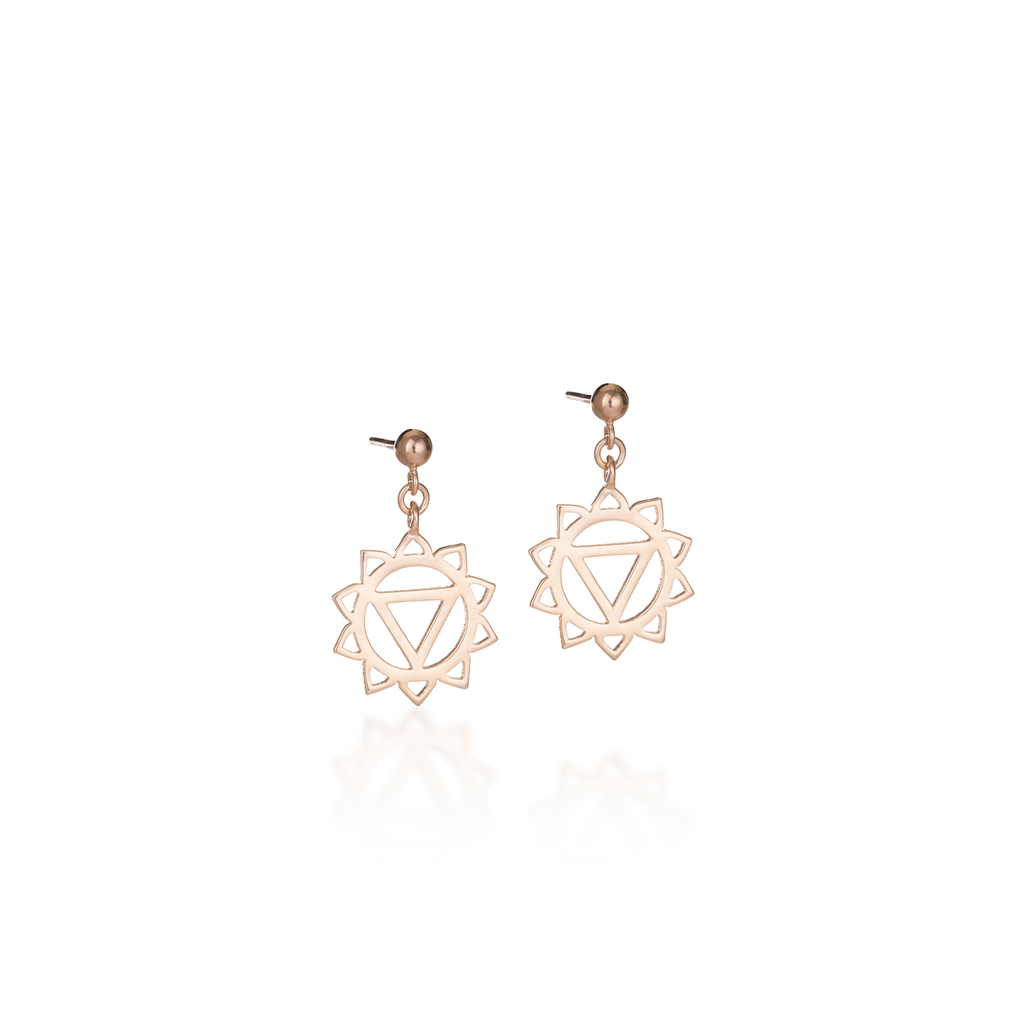 Solar Plexus Chakra Rose Gold Earrings