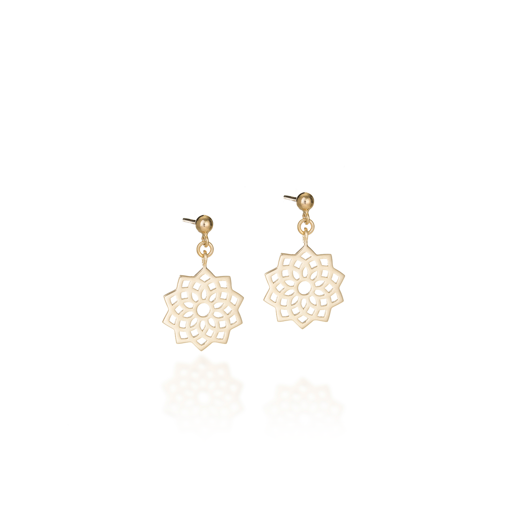 Crown Chakra Yellow Gold Earrings