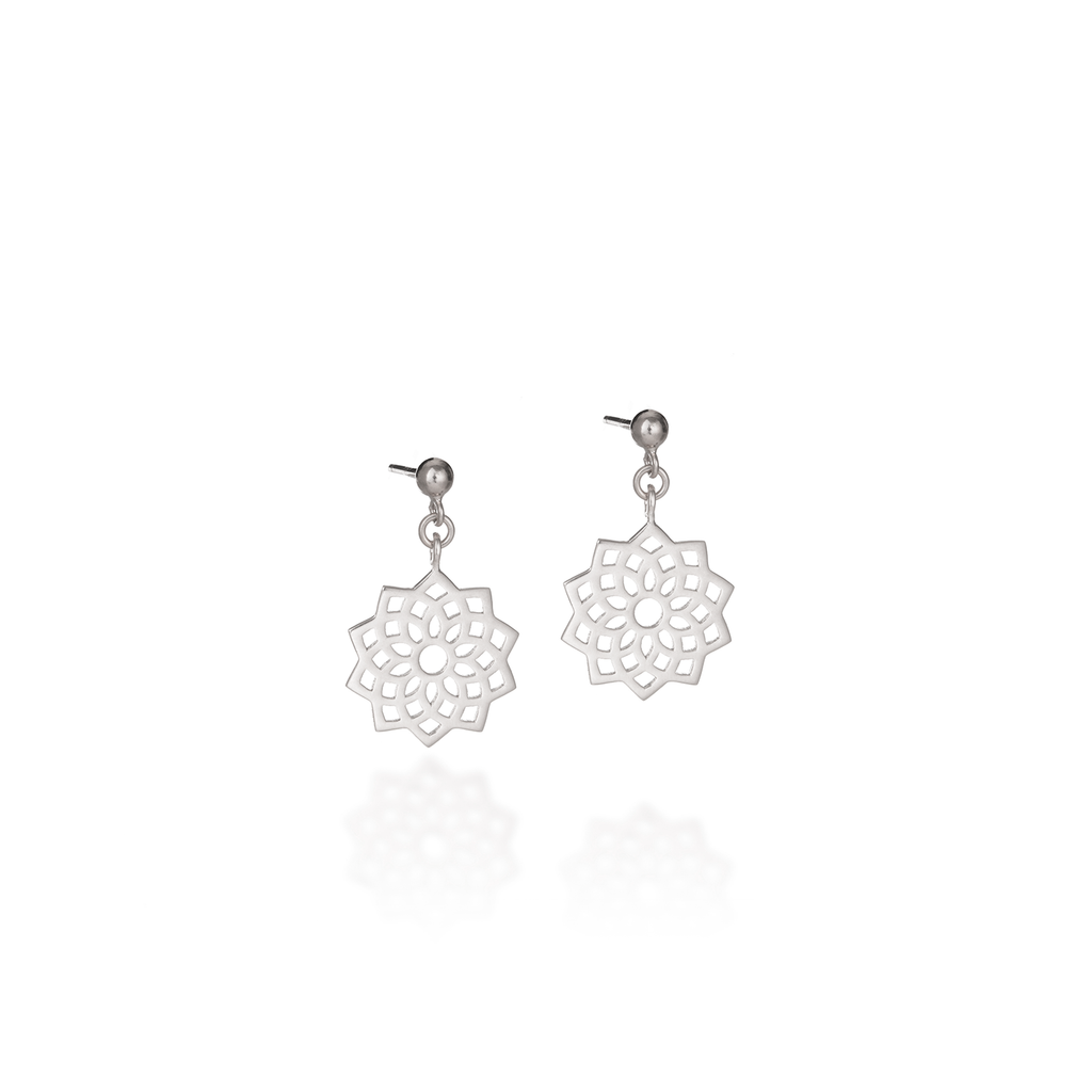 Crown Chakra Silver Earrings