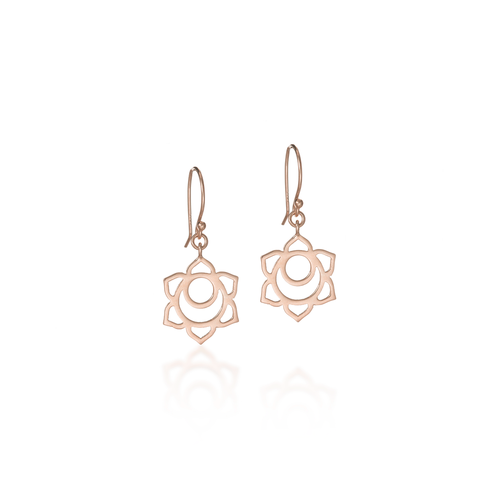 Sacral Chakra Rose Gold Dangle Earrings