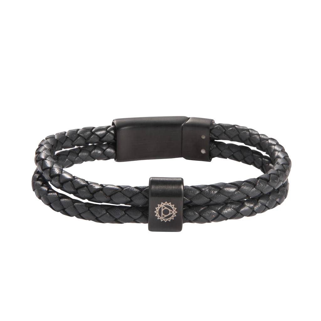 Throat Chakra Double Leather Bracelet