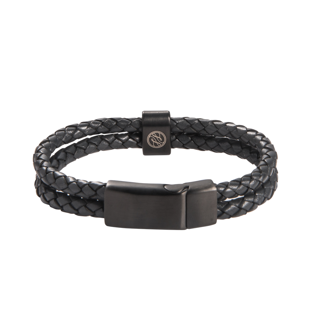 Throat Chakra Double Leather Bracelet