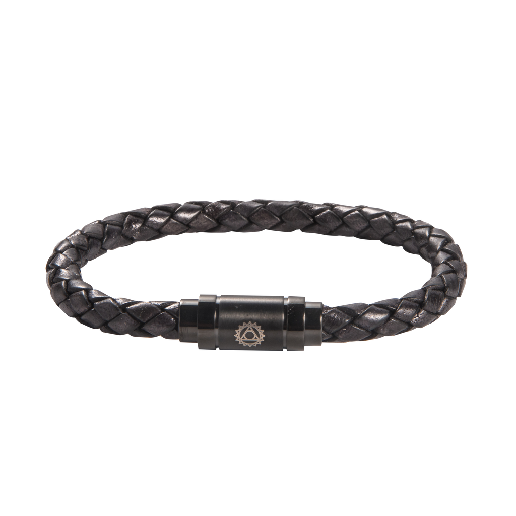 Throat Chakra Leather Bracelet