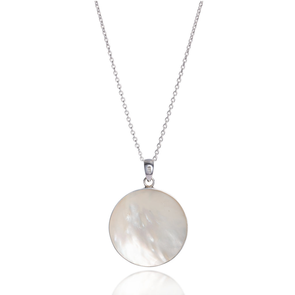 Om White Mother of Pearl Necklace