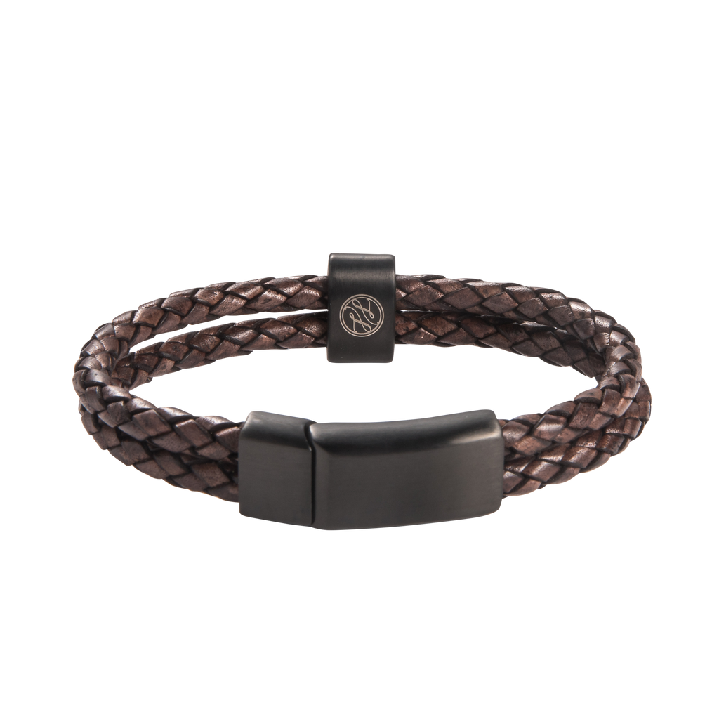 Sacral Chakra Double Leather Bracelet