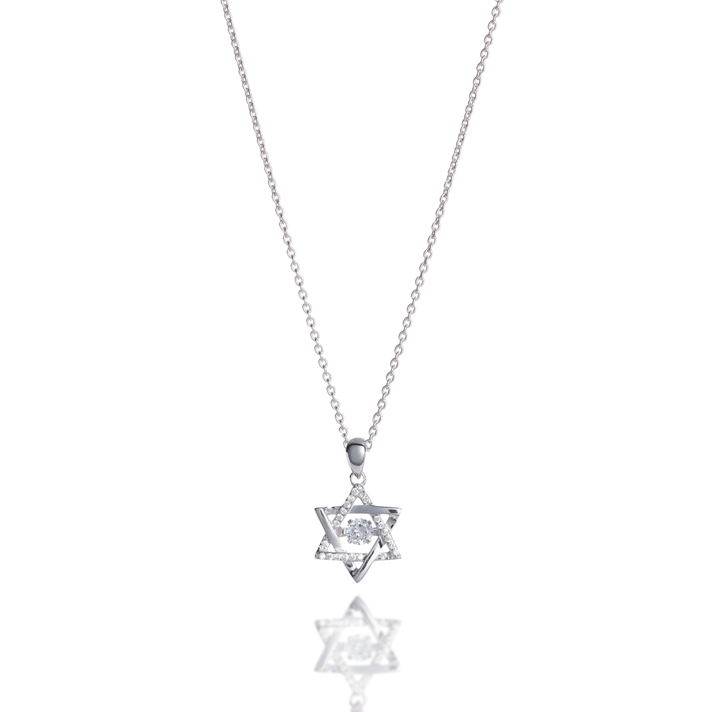 Star of David Dancing Stone Necklace