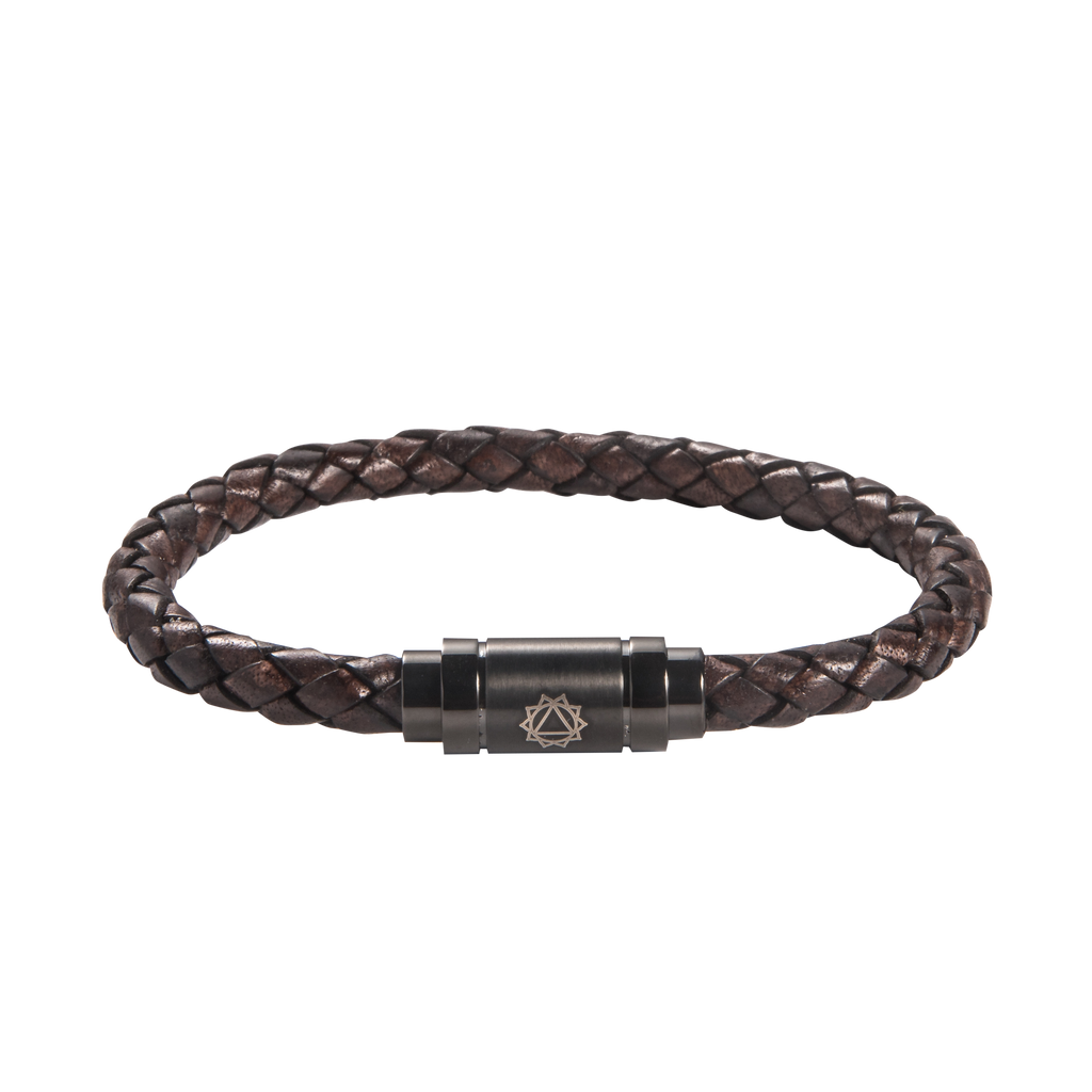 Solar Plexus Chakra Leather Bracelet