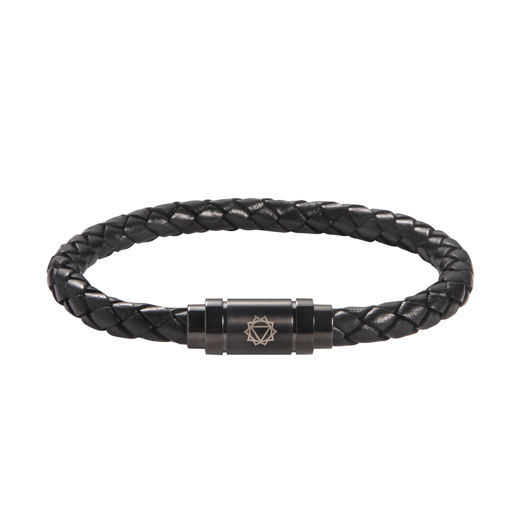 Solar Plexus Chakra Leather Bracelet