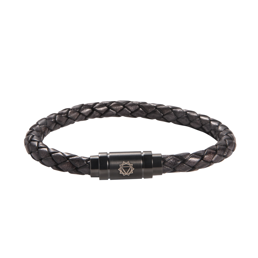 Solar Plexus Chakra Leather Bracelet