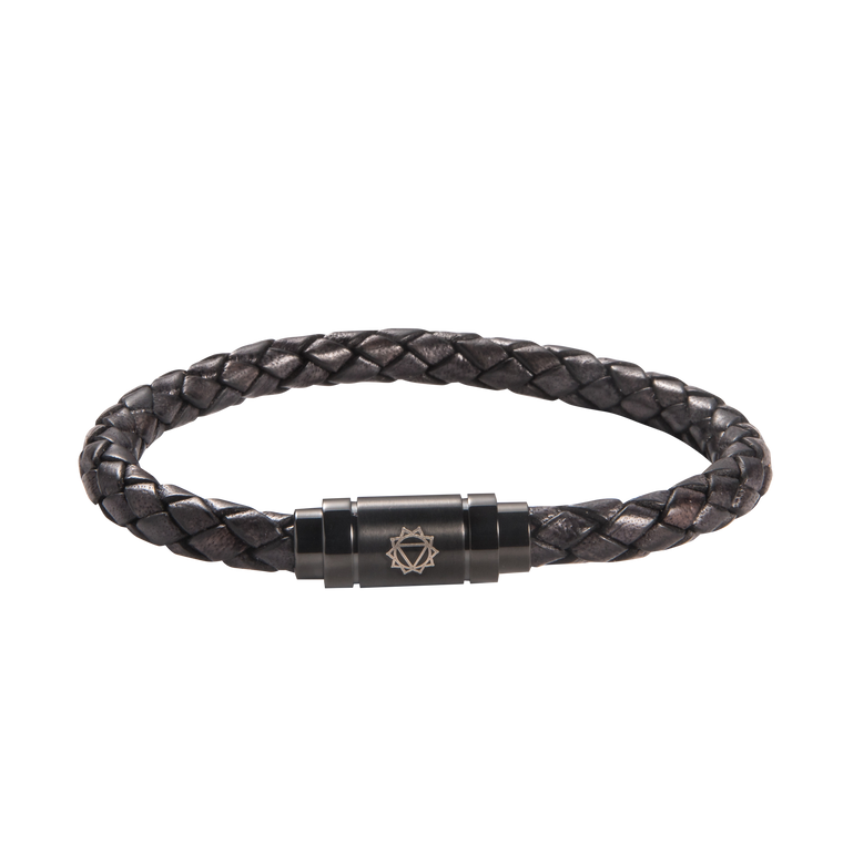 Solar Plexus Chakra Leather Bracelet