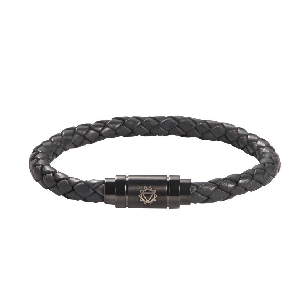 Solar Plexus Chakra Leather Bracelet