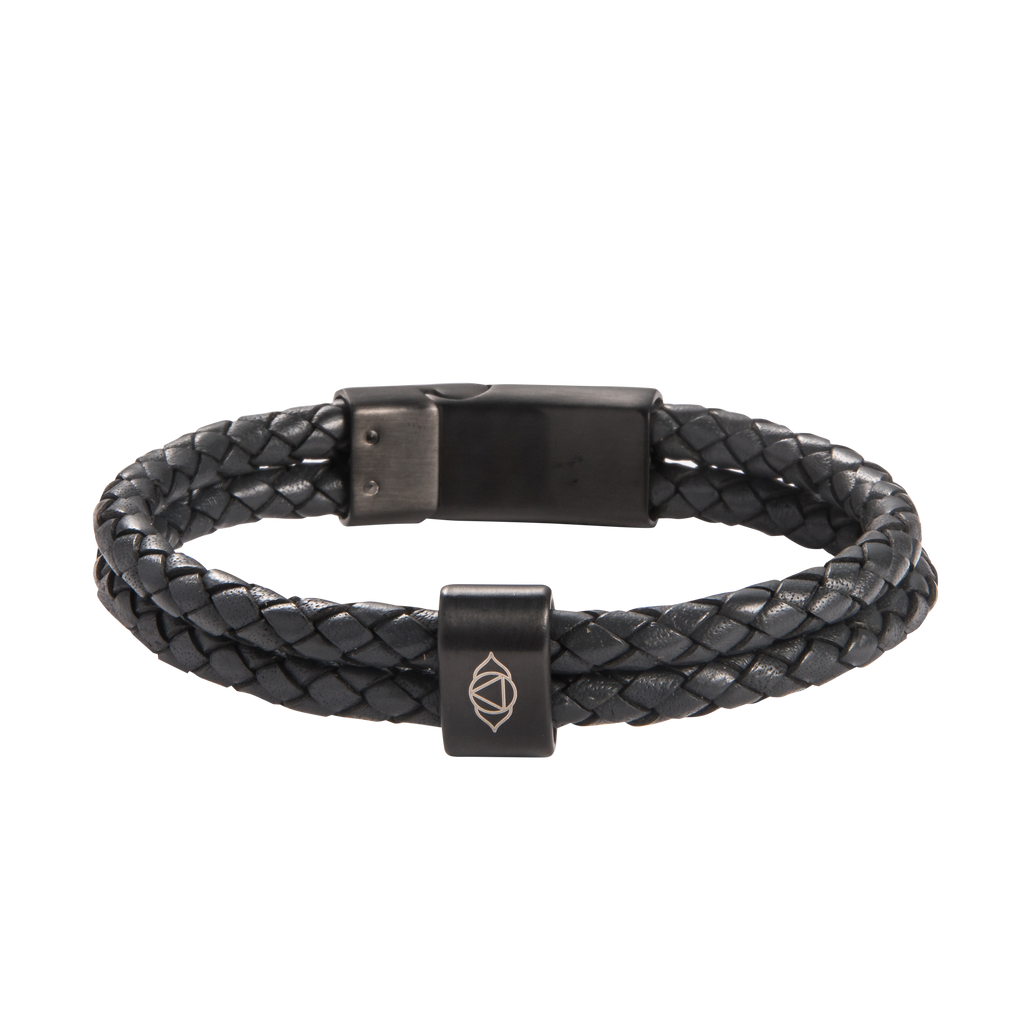 Brow Chakra Double Leather Bracelet
