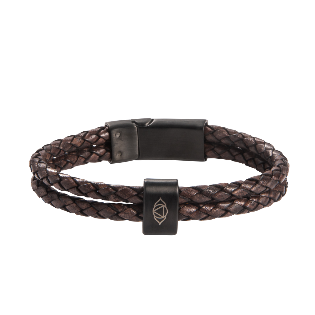 Brow Chakra Double Leather Bracelet