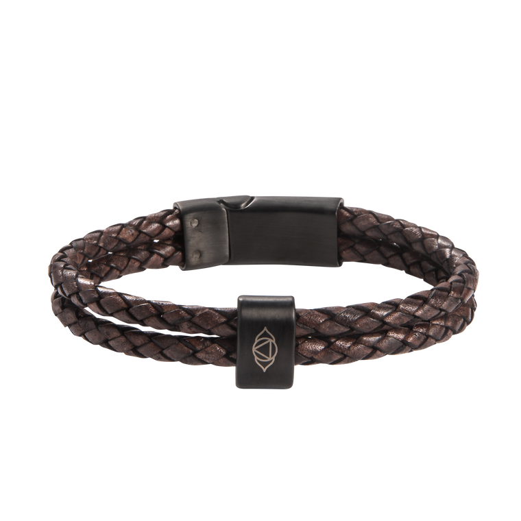 Brow Chakra Double Leather Bracelet