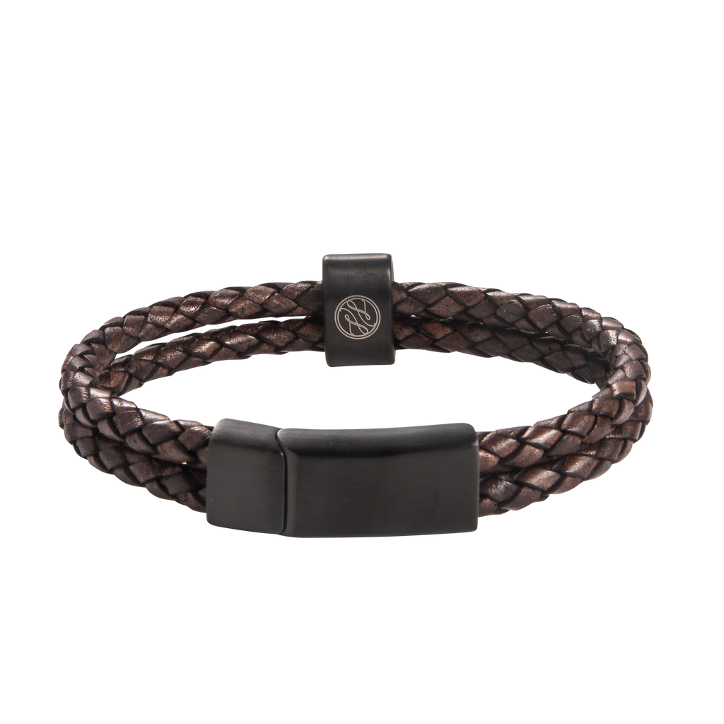 Brow Chakra Double Leather Bracelet