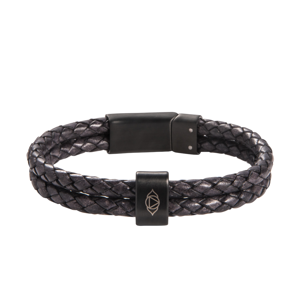 Brow Chakra Double Leather Bracelet