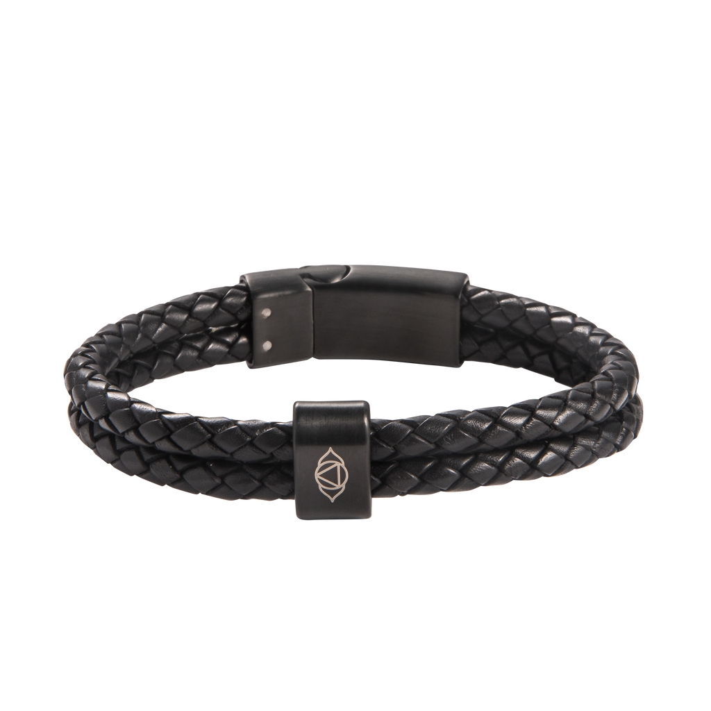 Brow Chakra Double Leather Bracelet