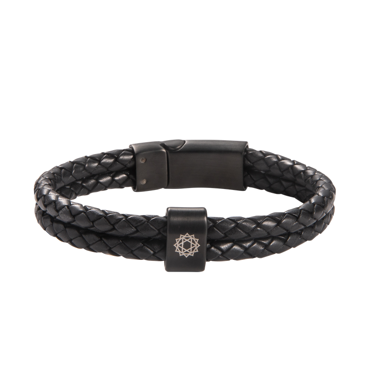 Heart Chakra Double Leather Bracelet