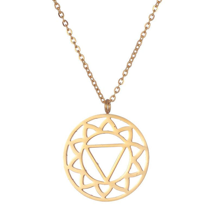 Solar Plexus Chakra Stainless Steel Necklace