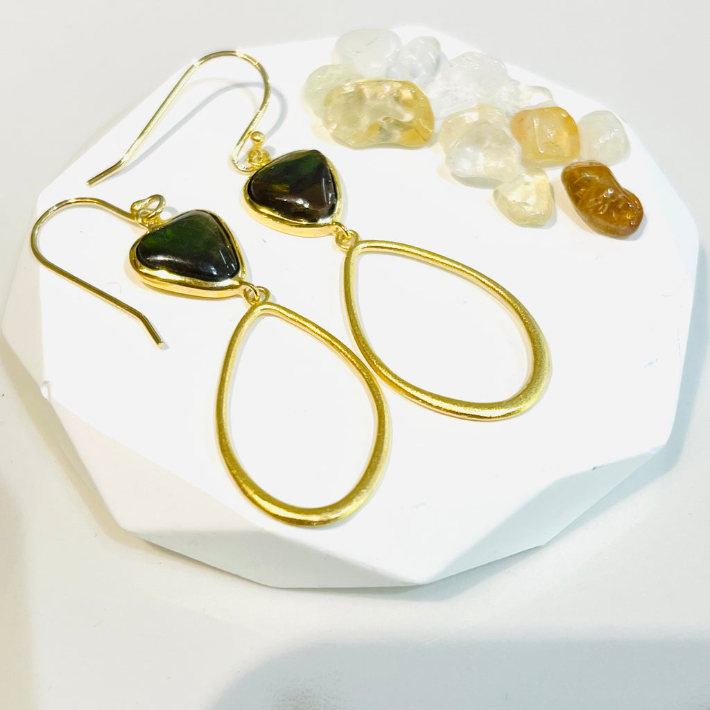 Raindrop Ammolite Earrings (1)