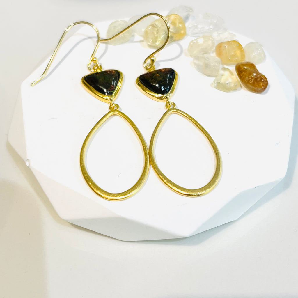 Raindrop Ammolite Earrings (2)