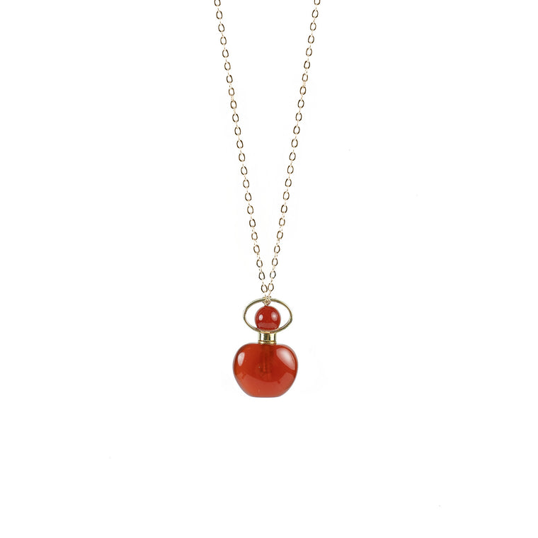 Carnelian Apple Shape Essential Oil Diffuser Necklace