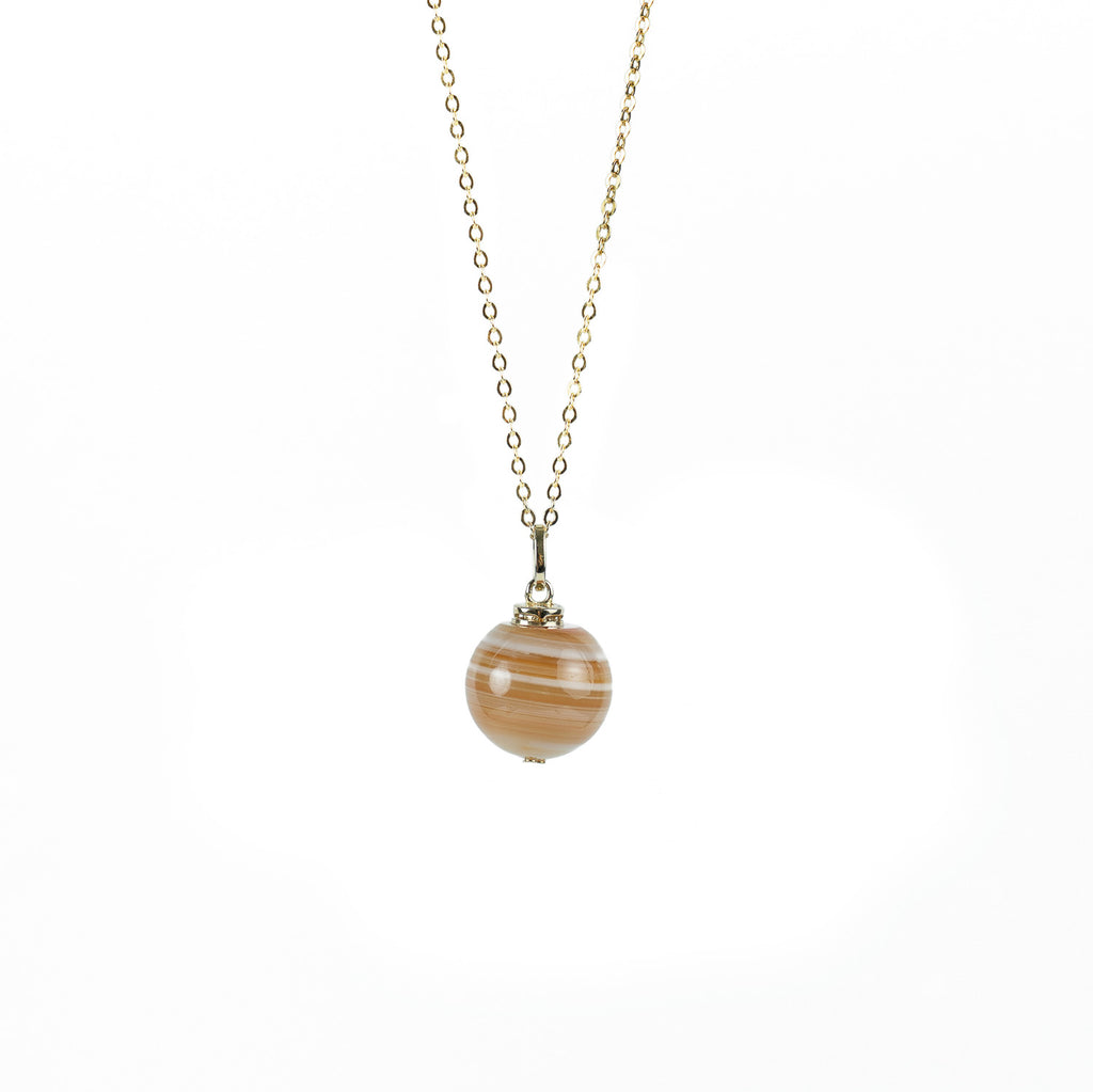 Banded Carnelian Gold Aroma Necklace