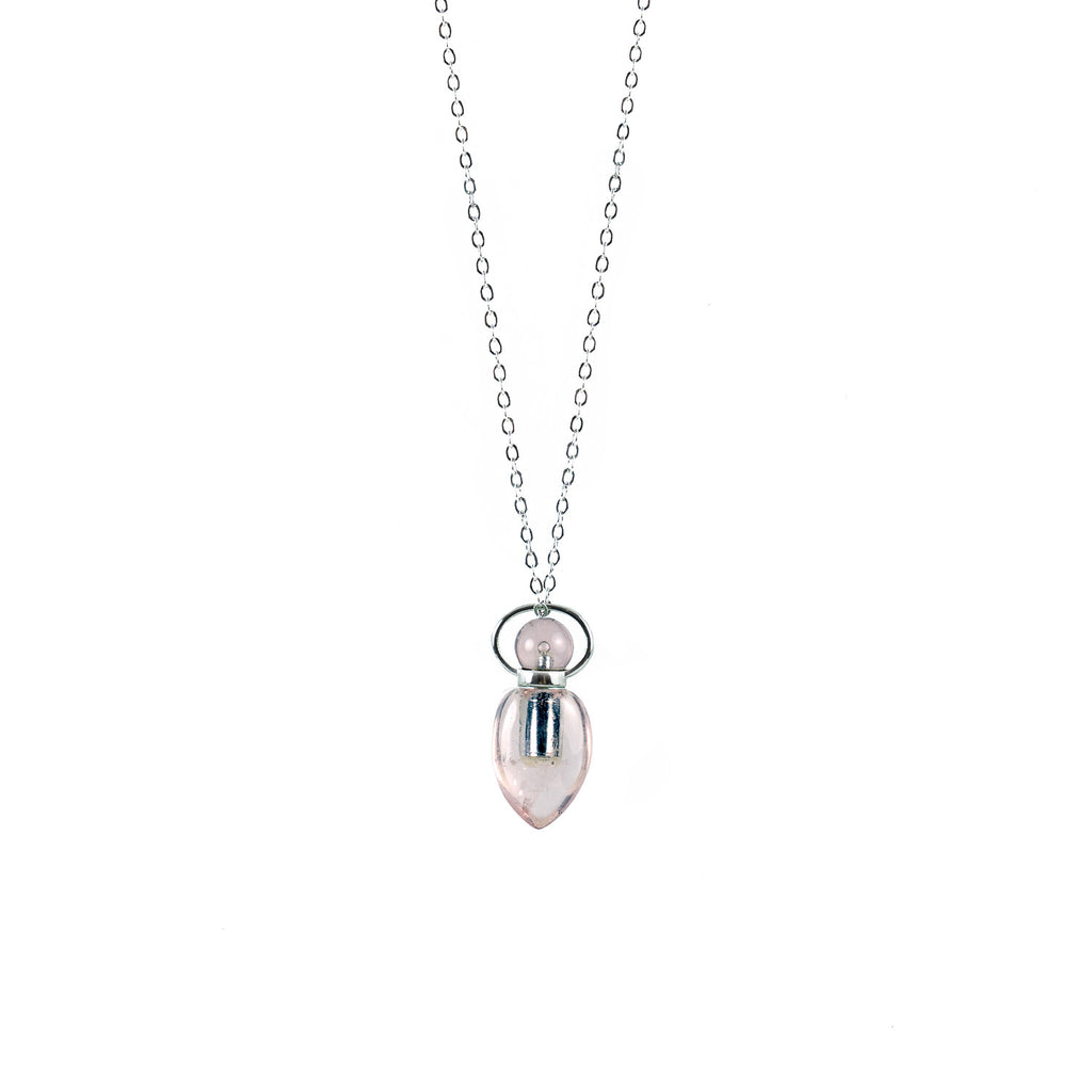 Rose Quartz Essential Oil Diffuser Necklace