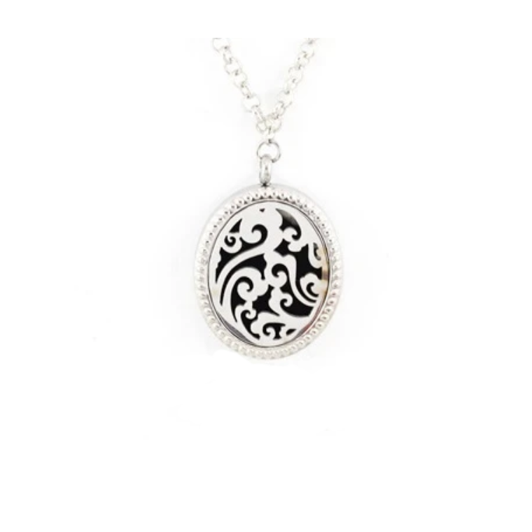 Wave Oval Aroma Lockets Necklace