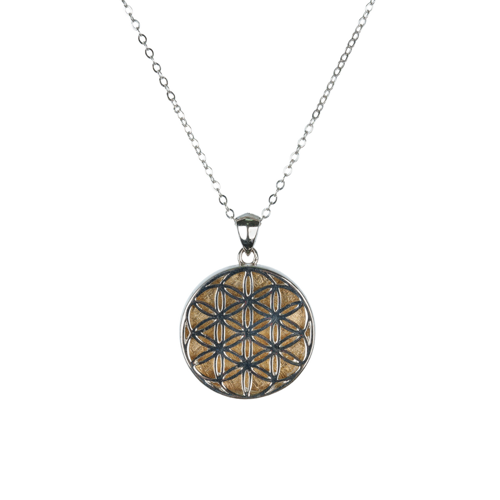 Meteorite Flower of Life Necklace