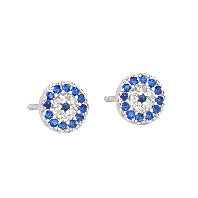 Classic Evil Eye Stud Earrings with Cubic Zirconia Stones