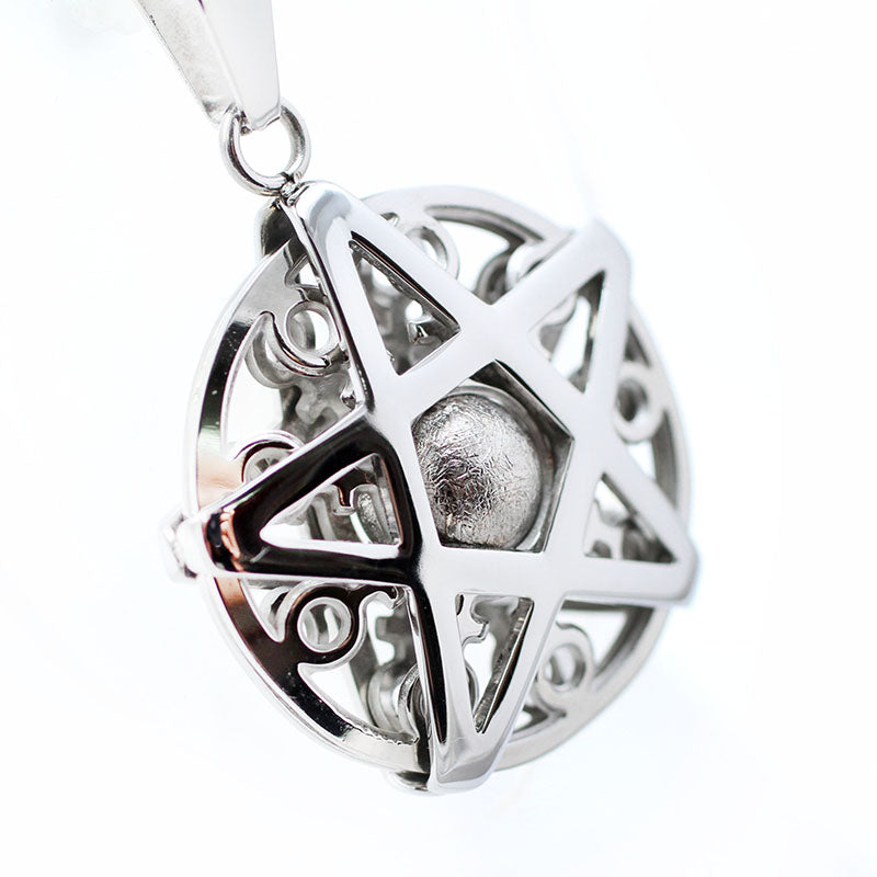 Star of David Meteorite Spinnable Bead Necklace